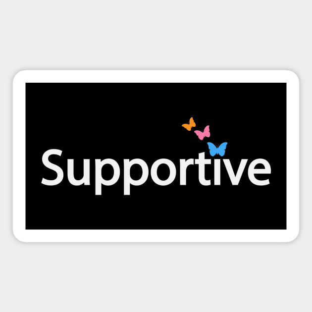 Supportive typographic logo Magnet by BL4CK&WH1TE 